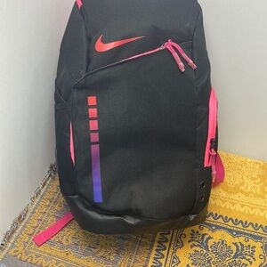 Nike Black Backpack with Red and Purple Accents